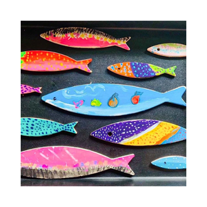 Pescado de madera para manualidades, decoración del hogar y la habitación, artesanía de bricolaje, pescado de madera sin pintar hecho a mano, bonito regalo para bebé - Product Image 5