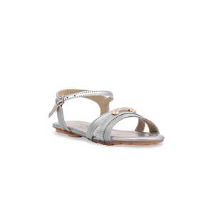 Girls' Fashionable <b>Silver</b> <b>Heeled</b> <b>Sandal</b> KD7847 Lightweight Slip-On Closure for Spring and Summer Seasons - Product Image 2