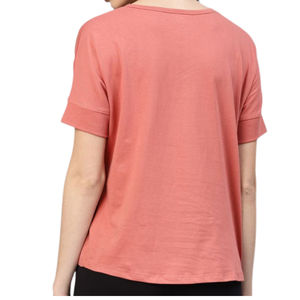 เสื้อยืดสตรีแบบกำหนดเองเสื้อยืดสีชมพูล้วนสำหรับผู้หญิงเสื้อยืดโพลีเอสเตอร์100% - Product Image 5