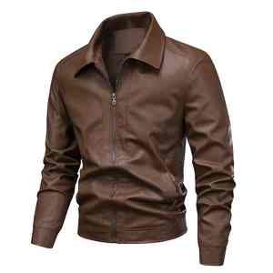Chaqueta de hombre 2025, nueva chaqueta de cuero para hombre, chaqueta de solapa ajustada para primavera y otoño, chaqueta informal de exterior a prueba de viento, de última tendencia. - Product Image 1