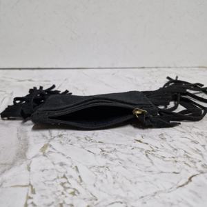 Preppy Style Women's Summer <b>Large</b> Capacity Genuine Leather Clutch <b>Handbag</b> Handmade <b>Black</b> Zipper Fringe Tassel Pouch Anti-Theft - Product Image 6