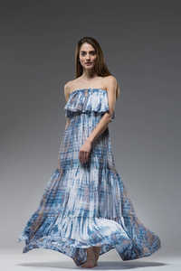 Women's Eco-Friendly Floral Print <b>Casual</b> Maxi <b>Dress</b> Sleeveless <b>Off</b>-<b>shoulder</b> Neckline Natural Waist 100% Cotton Summer <b>Dress</b> - Product Image 2