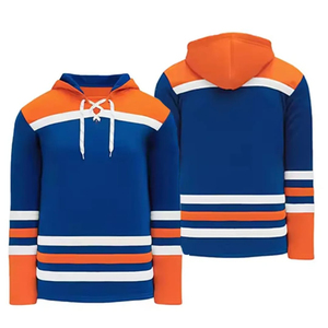 Custom Made Ice Hockey Hoodie Jersey Design Sublimated Oversized Youth Pullover Hockey Hoodies With <b>Lace</b> <b>Collar</b> for Men - Product Image 6