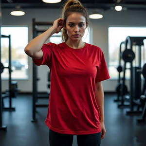 T-shirts imprimés surdimensionnés pour femmes Gym Fitness coupe ample épaule tombante léger été musculation t-shirts imprimés pour dames - Product Image 5