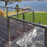 HIMOWAY Livraison Rapide Poteaux de Clôture en Acier Inoxydable pour Balustrade de Terrasse, Garde-Corps de Balcon, Poteau de Garde-Corps à Câble DIY