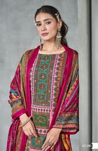 Pure Heavy Viscose Rayon Organza Designer Print avec Handwork Party Salwar Kameez Collection Quick Dry - Product Image 3
