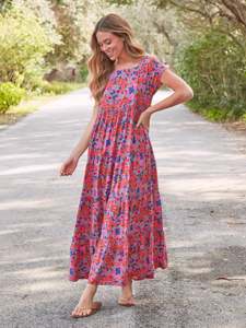 Otoño elegante mujer bohemio Floral Maxi vestido cuello en V cintura Natural manga larga hasta el suelo ecológico 100% algodón fiesta - Product Image 4