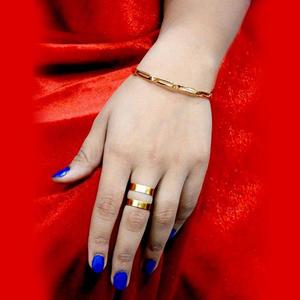 Urthn Fashion Jewelry Set Anillo y pulsera de aleación de zinc chapado en oro 1502336 - Product Image 1