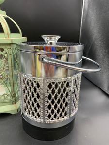 Seau à glace en acier inoxydable argenté ajouré pour une utilisation sur une table à manger formelle, événements, bar élégant à domicile, présentoir de table décoratif - Product Image 6