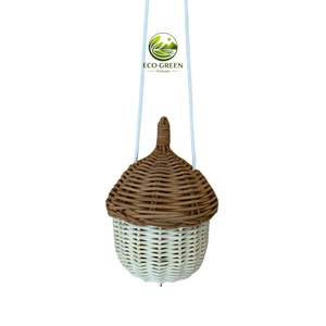 Jouet hochet bébé en rotin écologique, hochet en osier naturel tressé, jouet sensoriel à mordiller, cadeau de naissance, ensemble Montessori - Product Image 2