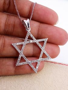 Colgante de collar de estrella de diamante natural blanco redondo de 1,18 quilates Plata de Ley 925 - Product Image 3