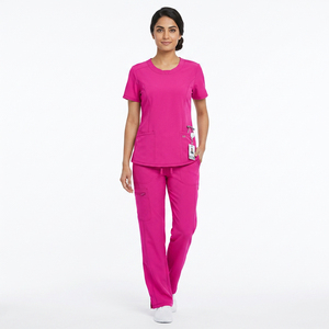 Hospital Uniforms Medical <b>Scrubs</b> Nurse Long Sleeve Eco-Friendly Knitted <b>Scrub</b> Suit <b>Women</b> Stretchy <b>Set</b> - Product Image 1