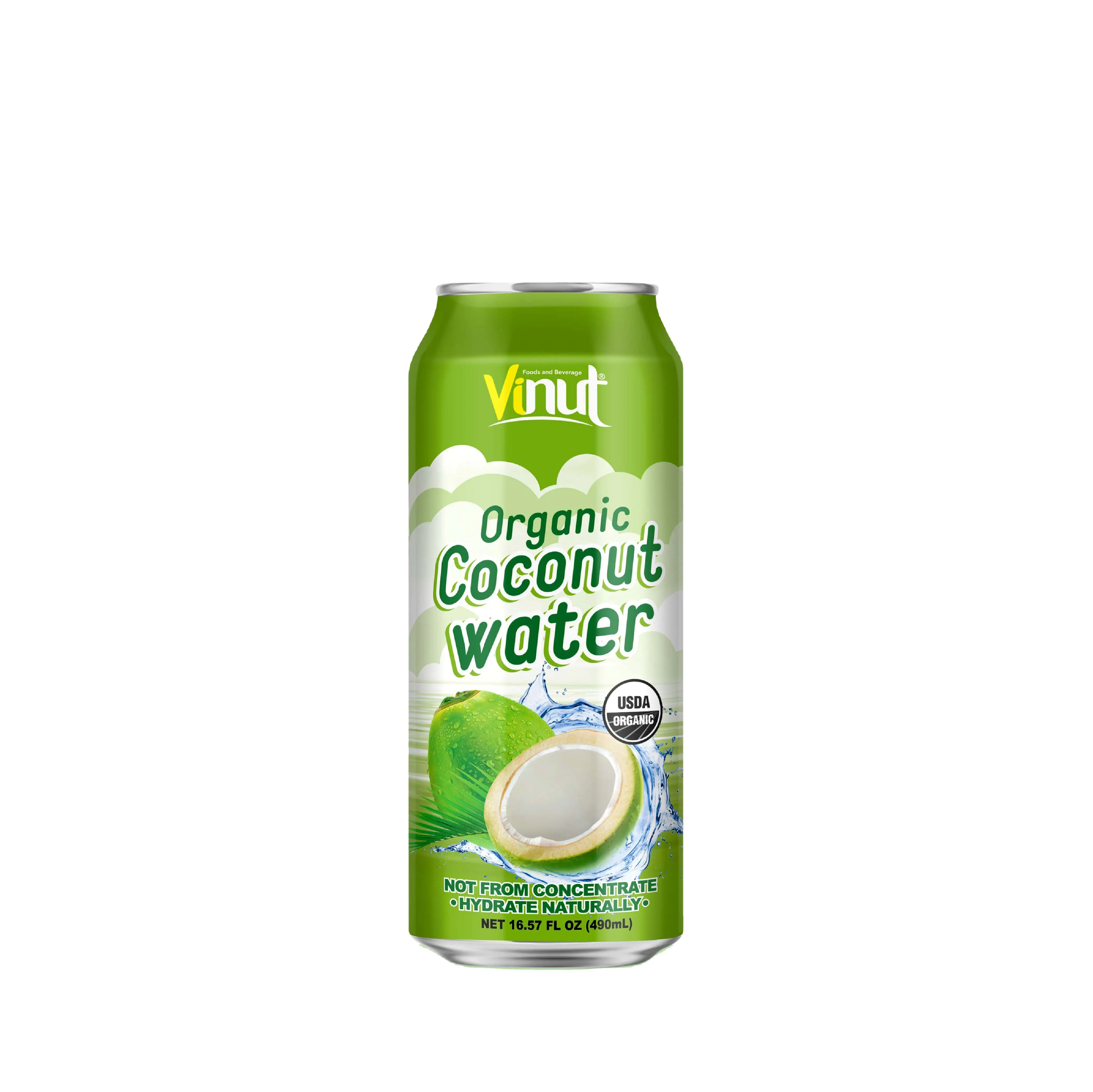 Органический напиток 490 мл органической кокосовой воды (никогда не из концентрата), приготовленный во Вьетнаме