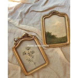 Set 2 <b>Gold</b> Antique Table Top Modern Metal Photo <b>Frame</b> Eco-Friendly Durable Custom Size Handcrafted HOME IMPRESSION Brand Best - Product Image 1