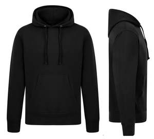 Haut de travail d'hiver lourd pour hommes pull à capuche sweat-shirt polaire polyester/coton teint uni - Product Image 2