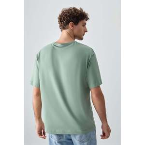 เสื้อยืดพิมพ์ลายแอร์ โจนส์ สำหรับผู้ชาย สีเขียวอ่อน ผ้าฝ้าย 100% เนื้อหนานุ่ม ทรงโอเวอร์ไซส์ ลายกระบองเพชร - 88354 - Product Image 5