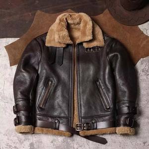 new <b>brown</b> usa stye collar fax fur <b>leather</b> <b>jacket</b> unisex, lambskin cowhide oem blank <b>brown</b> puffer <b>jacket</b> <b>leather</b> - Product Image 4