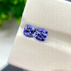 Paire de tanzanite naturelle 5MM taille coussin bleu pierre précieuse forme hexagonale Loupe pour la fabrication de bijoux en vrac en gros - Product Image 2