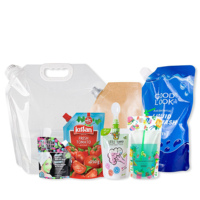 Pochettes souples personnalisées à bec verseur avec impression offset en PE pour emballage de ketchup, jus et sauces