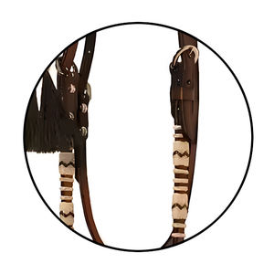 Cabecera duradera de brida de caballo de cuero occidental ajustable de primera calidad para entrenamiento y espectáculos de equitación - Product Image 4