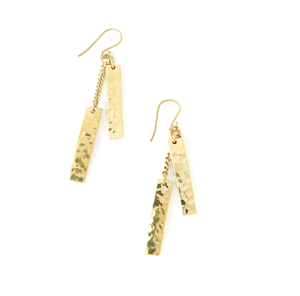 Recién llegado, joyería de moda, pendientes de latón, pendientes de tuerca geométricos dorados elegantes Vintage, pieza de diseño largo con pulido - Product Image 2