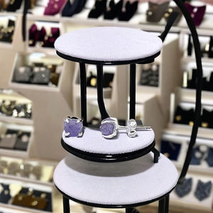 Classic Style Tanzanite <b>Stud</b> Earrings Handmade 5-7mm Raw Gemstone Gold-Plated <b>Silver</b>-Jewelry Women's Gift for Any Occasion - Product Image 2