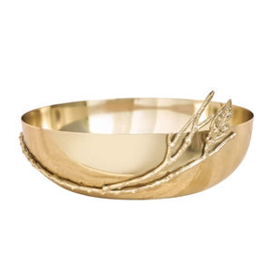 Cuenco Decorativo de Aluminio con Acabado Dorado de Alta Calidad, Cuenco de Metal Decorativo con Diseño de Rama para Decoración del Hogar y Mesa de Boda - Product Image 3