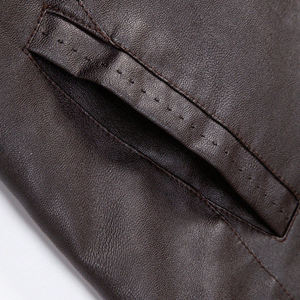 Veste de moto pour homme en cuir véritable de haute qualité, écologique, imperméable, coupe-vent, col montant, épaisse, service OEM - Product Image 5