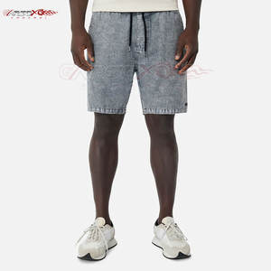 กางเกงขาสั้นผ้าแคนวาสทรงลำลองสำหรับผู้ชาย สไตล์วินเทจ ย้อมสีแบบ Acid Wash เอวกลาง ผ้าฝ้าย 100% ใส่สบาย แห้งเร็ว เหมาะกับแฟชั่นฤดูร้อน - Product Image 1