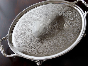 ถาดเสิร์ฟอาหารดีไซน์หรูหราสำหรับบ้านโรงแรมและเครื่องครัวถาดเสิร์ฟอาหารถาดตกแต่งสีเงินปรับแต่งโลโก้ - Product Image 6