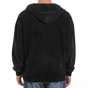 Top Selling Wholesale Price Solid Color Winter Wear Acid Washed <b>Hoodies</b> Comfortable Cotton Blend <b>Zipper</b> <b>Hoodies</b> for Men - Product Image 3