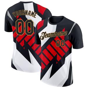 Camisas directas al por mayor Engro Industria de ropa deportiva Camiseta personalizada Black Old Gold 3D Esports Performance - Product Image 1