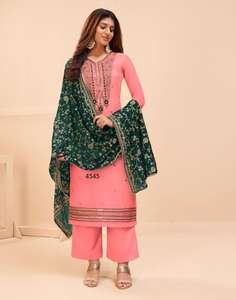 Shalwar Kameez de Algodón y Seda de Alta Calidad para Mujer, Estilo Indio-Pakistaní para Fiestas, Disponible en Colores Personalizados - Product Image 4