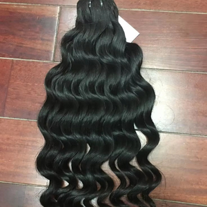Extensiones de Cabello Indio Virgen de Alta Calidad 12A, Sin Procesar, Remy, Cutícula Alineada, para Máquina, Doble Trama, Ondulado Suelto Profundo - Product Image 1