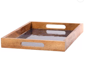 ถาดเสิร์ฟพร้อมเคลือบเคลือบไม้และตกแต่งของขวัญตามเทศกาล - Product Image 4