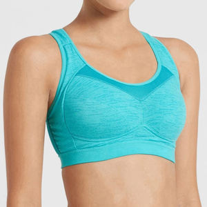 Nueva llegada Sujetador deportivo de alta calidad para mujer Sujetador de fitness liso con logotipo frontal Venta en línea - Product Image 3