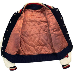 Wholesale Men's XS Size Canvas Varsity Jacket Breathable PU Leather Stand Collar Custom Embroidered Baseball Letterman Jacket - Product Image 6