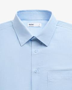 Chemise décontractée pour homme en coton 100% tricoté Oxford à manches longues pour l'automne, col rabattu, bouton unique, coupe ample, respirante et durable - Product Image 3