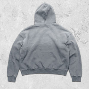 Surdimensionné recadrée Streetwear hommes en détresse sweat poids lourd 400 500gsm personnalisé bouffée impression Boxy Fit sweat à capuche fabricant - Product Image 2