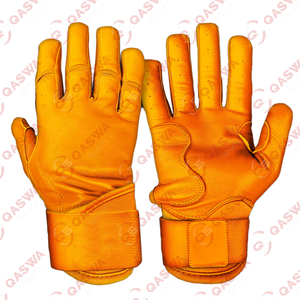 Nuevos guantes deportivos antideslizantes de cuero de vaca Cabretta de color amarillo-verde únicos Guantes de bateo de béisbol para adultos y jóvenes - Product Image 2