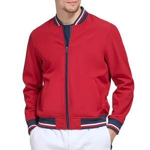 En Stock Hecho en Pakistán Hombres Formal Bomber Jacket Canvas Stand Collar Front Logo Precio bajo para la venta - Product Image 1