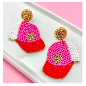 Boucles d'oreilles en forme de casquette perlée à la main à la mode bijoux pour femmes utilisation décontractée boucles d'oreilles parties par MD artisanat - Product Image 1