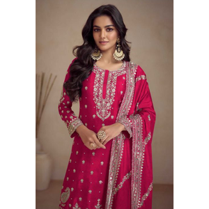 Fabricante de colecciones de trajes de desgaste festivo Heavy Real Chinon de diseñador exclusivo de lanzamiento por Royal Export en Surat Gujarat - Product Image 6