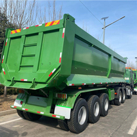 Semi-remorque benne arrière basculante en U en acier, 4 essieux, 2-3 tonnes, d'occasion, prix fabricant, polyvalente, à vendre
