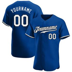 Maillot de baseball authentique personnalisé blanc royal-noir - Product Image 1