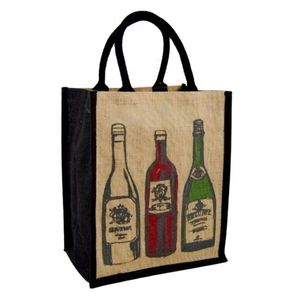 Vente en gros de sacs à provisions écologiques en toile de jute unie Sac de plage fourre-tout en toile de jute naturelle avec logos imprimés personnalisés - Product Image 3