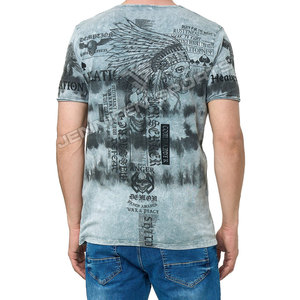 Camiseta de Hombre 100% Algodón, Lavada con Ácido, con Logotipo Personalizado, Diseño Impreso por Transferencia de Calor, 240 Gramos, Transpirable y de Secado Rápido - Product Image 6