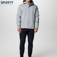 Veste de pluie imperméable, coupe-vent, respirante, légère et à séchage rapide pour homme, avec fermeture éclair intégrale et capuche réglable.