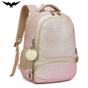 Custom Large Capacity Custom Cheerleader <b>Backpack</b> <b>with</b> Shiny Glitter Fabric Embroidery Logo Fashion Style - Product Image 2