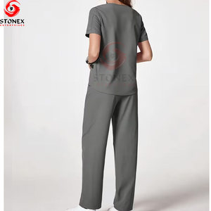 Uniformes Médicos al por Mayor, Uniformes de Enfermería, Conjuntos de Uniformes Médicos de Manga Corta Unisex de Punto, Spandex/Poliéster - Product Image 2
